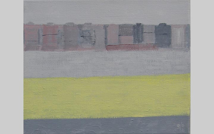  Pont naar CS  3,	 2010, acryl op board, 30x24 cm