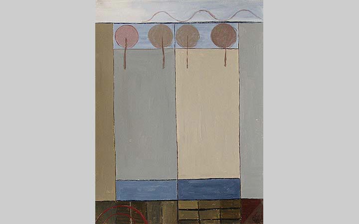  2012, 	Botenloods 4, 2012, acryl op papier, 30x40 cm