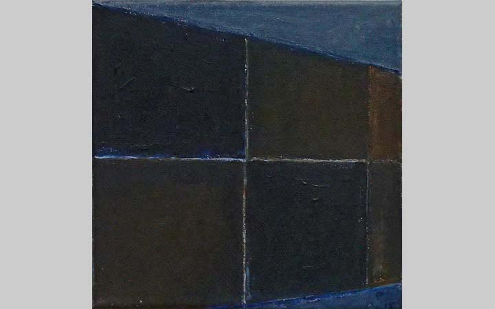 2015,	Nachtvenster 4, acryl op doek, 20x20 cm