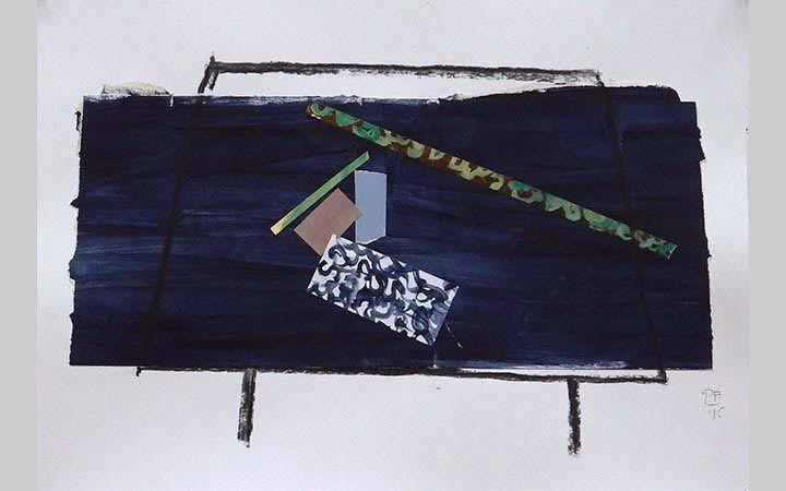 2015,	Zeedrift - Flotsam, collage op papier, 30x40 cm