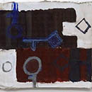 2018, 	Sleutels en sloten 2, olieverf op karton, 13x13 cm