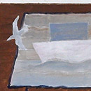 2019, 	Au revoir Roger,olieverf op karton, 20x15 cm